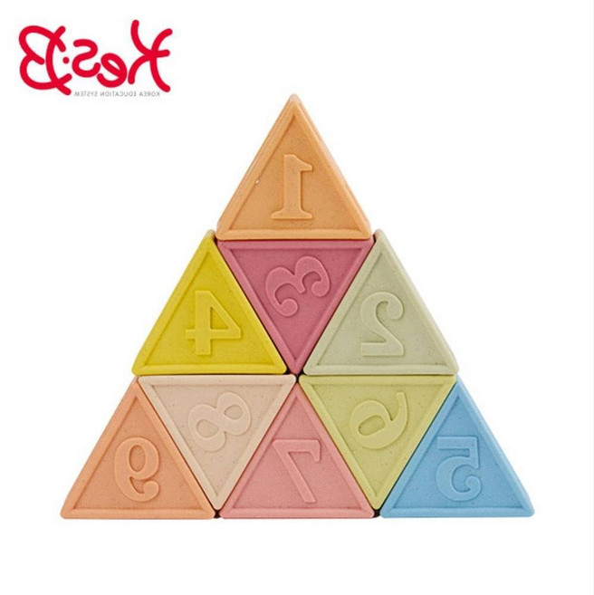 1살아기 세모쌓기촉감놀이 소프트블럭9p 돌아기장난감, 1개