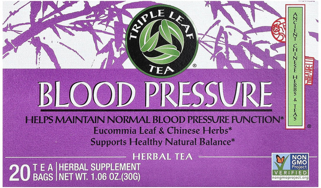 Triple Leaf Tea 혈압 허브티 티백 20개 30g(1.06oz) Tea (트리플 리프 티), Triple Leaf Tea, 혈압 허브티, 티백 20, 30g