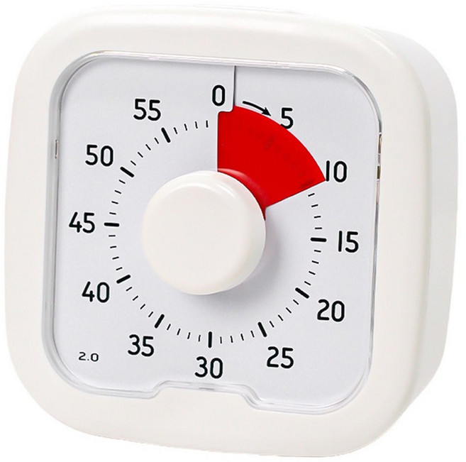 라온텐 무소음 뽀모도로 타이머, 1개, 화이트