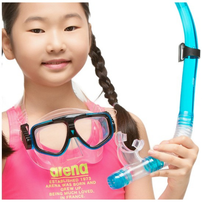 스노쿨링 마스크 세트 장비 아동 초딩 스노클링 프리다이빙 물안경 MS-03, 레드