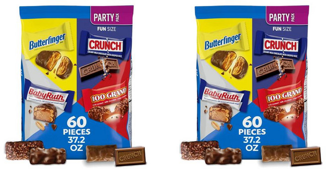 Butterfinger 버터핑거 크런치 베이비 루스 100 그랜드 벌크 60개입, 2개, 1.05kg