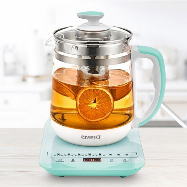 리빙센스 내열유리 스텐 전기 티포트 커피포트 무선 전기주전자 티메이커 1.8L, 단품, 없음, 상세설명 참조