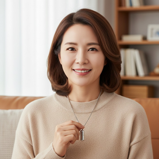 응급 알약 목걸이 약통 생명캡슐 펜던트 휴대용 약 보관통, 1개