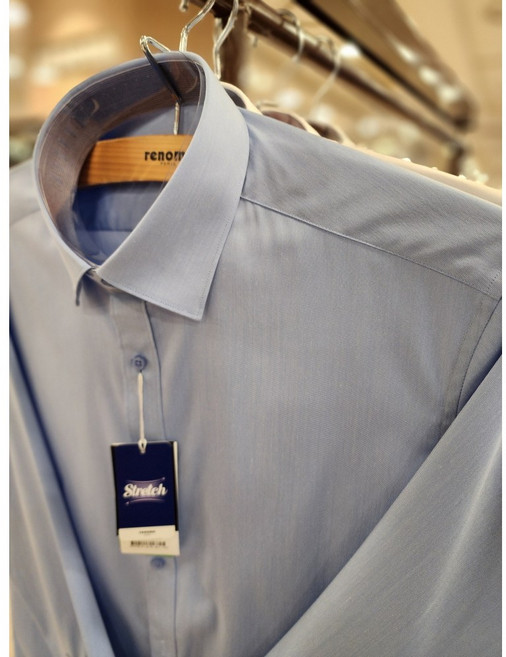 레노마 셔츠 #F/W 2024년 신상# 구김 없는#NO 다림질# 필라필 스판 카라 커프스 배색 슬림핏 긴팔 셔츠 ROFSLP-916-WH BU
