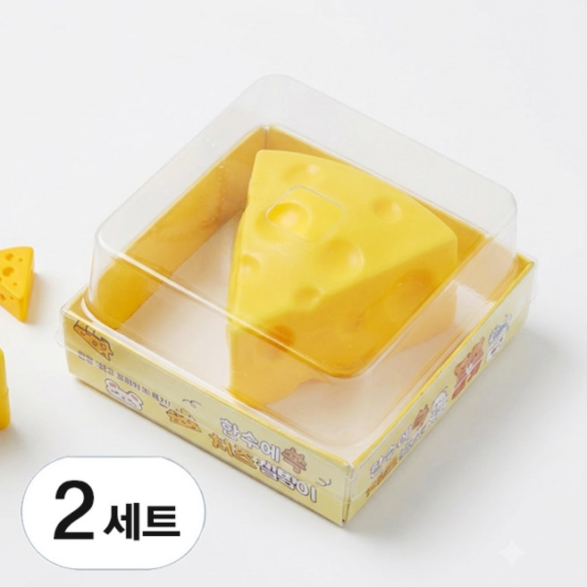 한손 치즈 슬랑이 빠작빠작 크런치 스퀴시 말랑이, 옐로우, 80g, 2개
