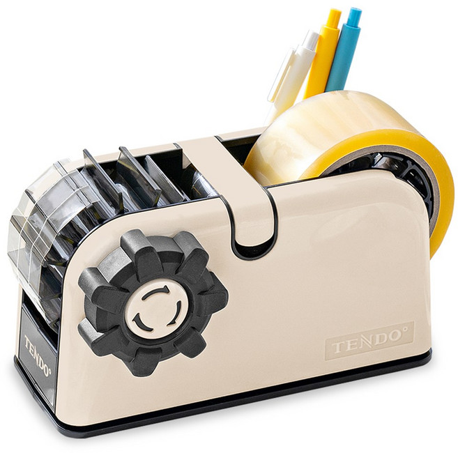 [TENDO 신제품]텐도 다분할 테이프 디스펜서 ZO-508_박스테이프를 원하는 넓이로! 신개념 커터기 무소음테이프 1개포함 박스테이프커터기, 다분할디스펜서_베이지(무소음테이프 1개포함)