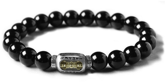 강력한 수호석 블랙오브시디안 팔찌 부정에너지 정화 금전운 사업운 성공 기운 액땜 호신용 풍수팔찌