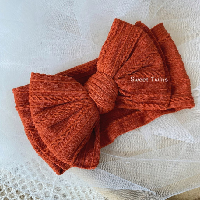 Sweet Twins 雙層提花蝴蝶結寶寶髮帶 嬰兒頭飾 多款顏色