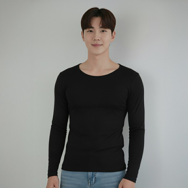 남성 발열내의 모달 보온 상의 내복 히트앤웜 이너웨어 화이트 블랙 내복 겨울 기본 부드러운 감촉 직장인 슬림핏