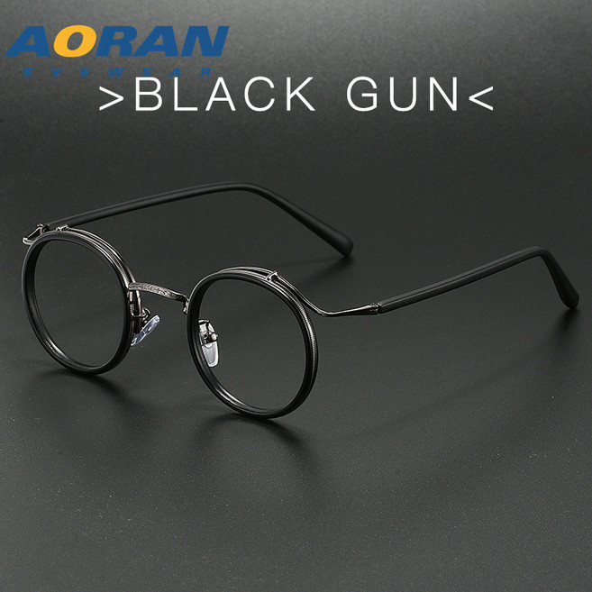 레트로 알작은 김구 동그란 안경 패션 동글이 뿔테 U