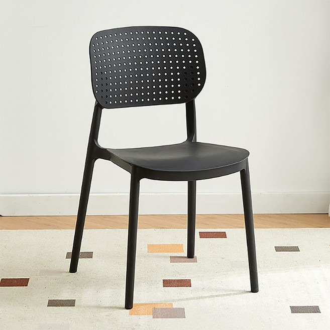 오아루 인테리어 식탁 등받이 매쉬 의자 2P 백매쉬, 2개, 블랙