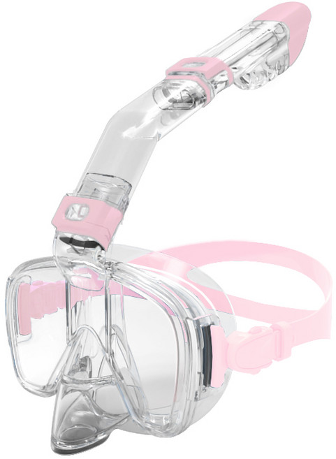 인피아 스노쿨링 마스크 스노쿨링 세트 듀얼 글라스, 아쿠아핑크