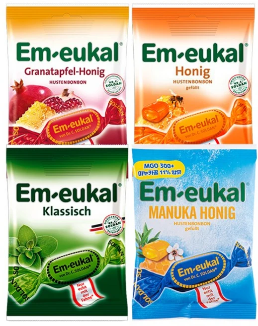 엠오이칼 캔디 4종 (클래식+허니꿀+석류꿀+마누카꿀), 1세트, 300g - 쿠팡