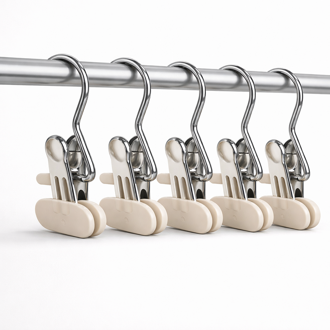 미앤SHOP 논슬립바지걸이집게 신형, 10개, 베이지