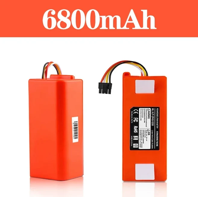 Xiaomi Roborock S55 S60 MAX 부품 용 100% BRR-2P4S-5200S 로봇 식 진공 청소기 교체 배터리, 02 1PCD 6800mAh