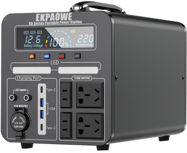 1200W 휴대용 파워 스테이션 1320Wh 배터리 AC 220V 전원 공급 장치 가정 야외용 에너지 저장 비상 발전기, 07 1200W 1320Wh