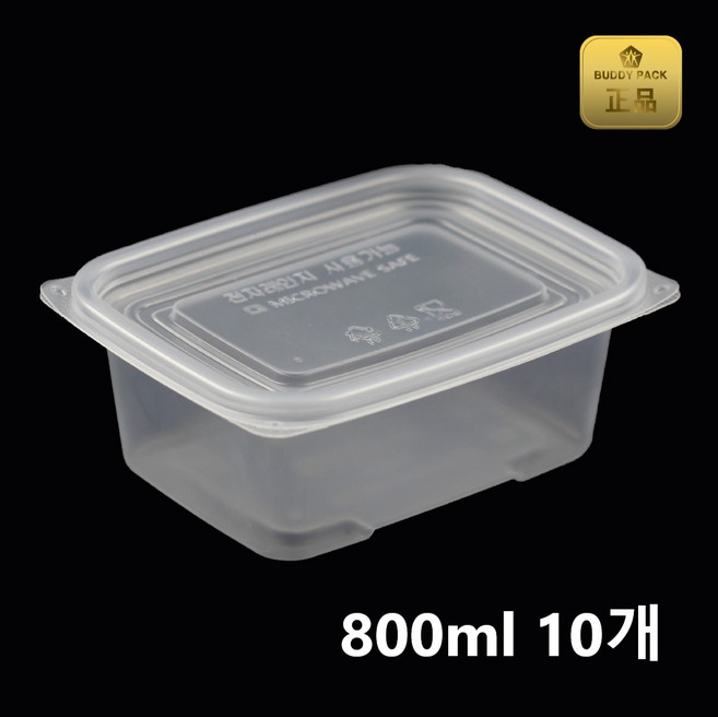 버디팩 투명 밀폐 사각죽용기 대, 1개, 10세트