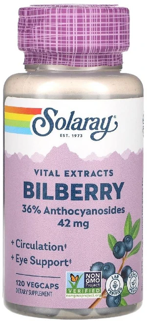 솔라레이 빌베리 42mg Vital Extracts Bilberry 베지캡슐 120정, 1개 - 쿠팡
