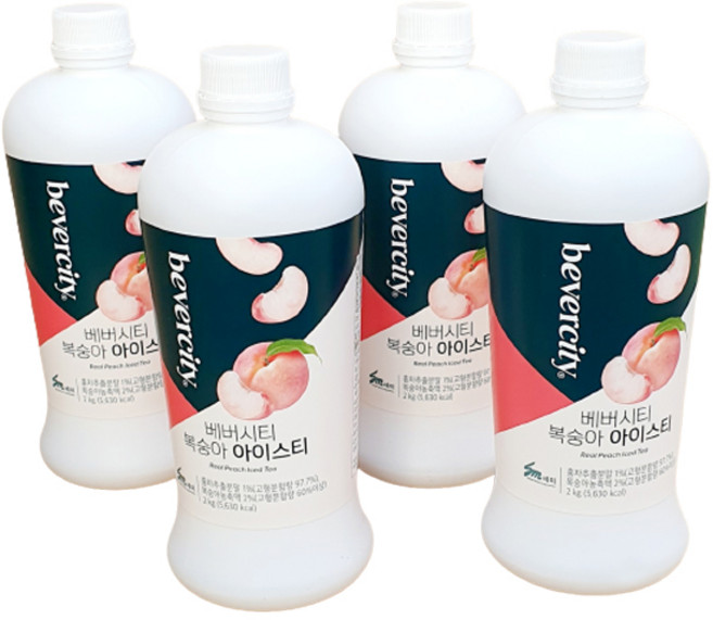 세미 베버시티 복숭아 아이스티 시럽, 2kg, 4개