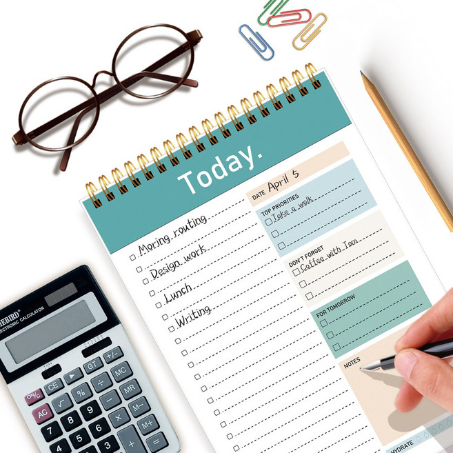 솔로핏 투데이 투두리스트 플래너 스터디 플래너 데일리 플래너 다이어리 메모패드, 그린