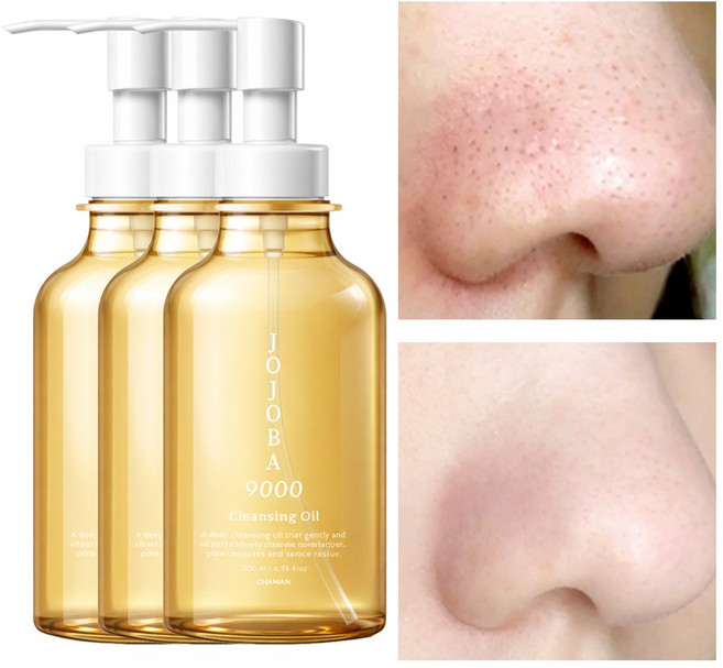 저자극 블랙헤드제거 얼굴 필링 스크럽 각질 제거 호호바 딥 클렌징오일, 3개, 200ml