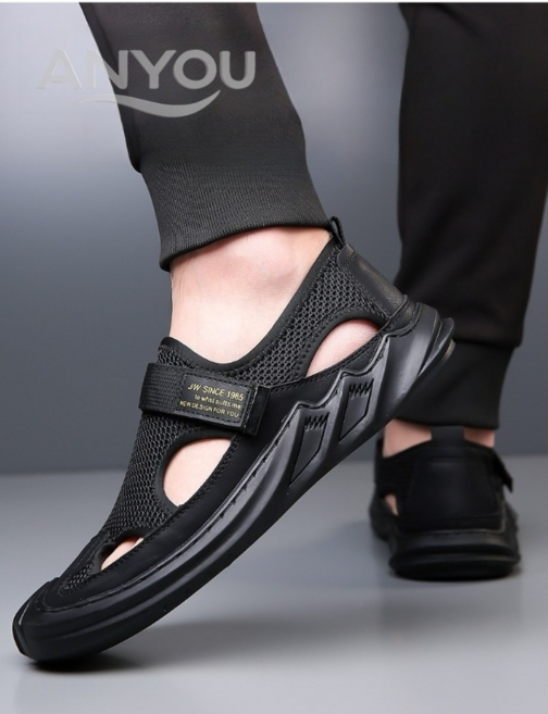 여름 남성용 통기성 푹신한 쿠션 캐주얼 샌들슬리퍼 트렌디 멀티패션 자외선 차단