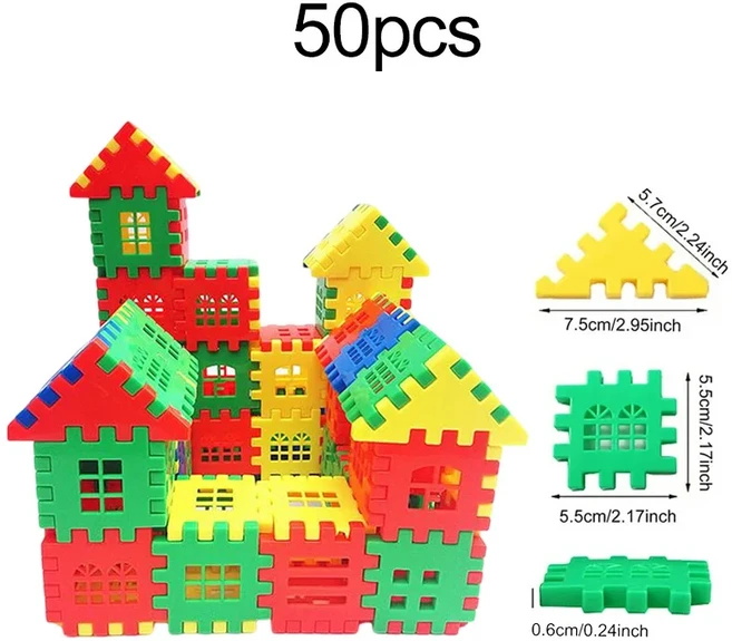 어린이 집짓기 블록 조립 장난감 몬테소리 교육 퍼즐 콜라주 부모-자녀 게임 TMZ, 02 50pcs