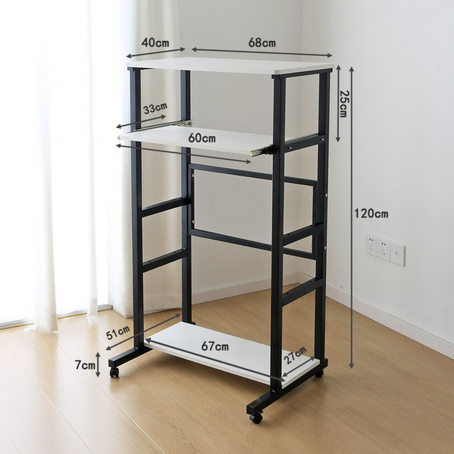 노트북 스탠드 거치대 수직 태블릿, 1.2m 와이드 스틸 프레임