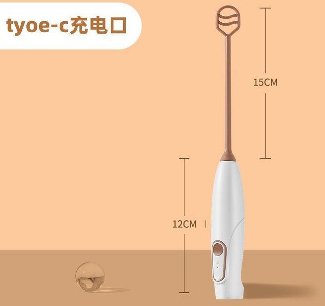 電動攪拌棒 充電式 三檔控速 奶泡器 咖啡打泡器 寶寶輔食攪拌器, 1個, 3.0皎月白-升級充電式+三檔控速【一鍵