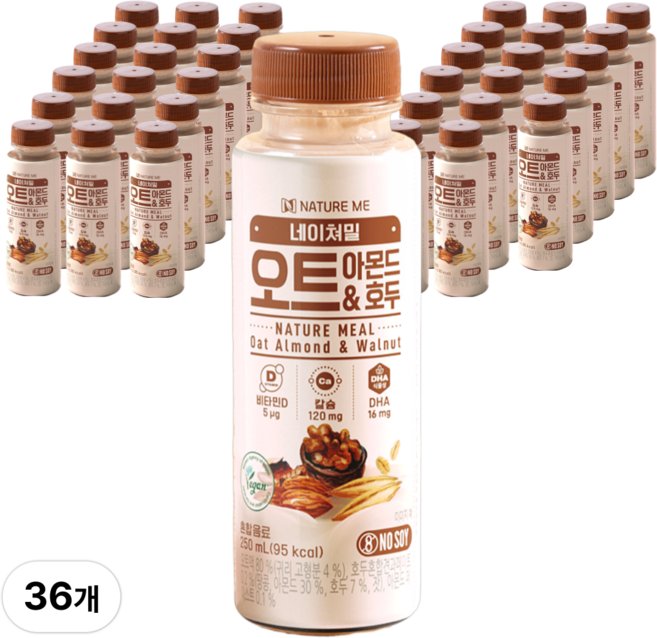 네이쳐밀 오트 아몬드&호두, 36개, 250ml