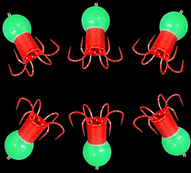UST 쭈꾸미애자 킬러 쭈꾸미볼 진주레드 갑오징어 문어 (6개입), 1세트