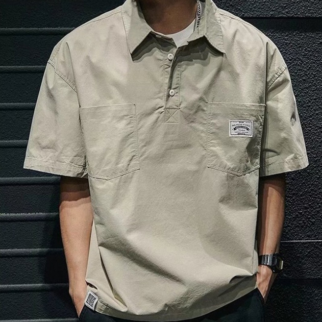 설온 남성 나일론 카라 가벼운 여름 트렌디 반팔