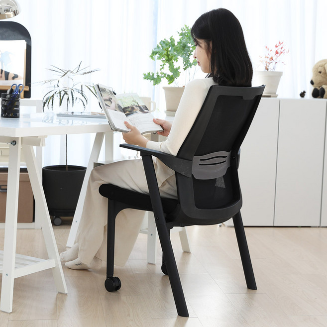 린백토리 학생 공부 책상 회의용 사무실 메쉬 의자 LTD200S, 블랙