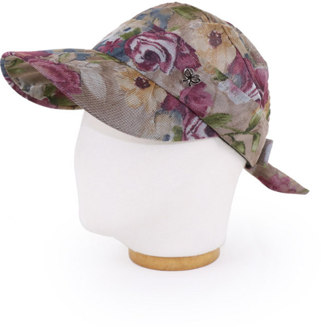 베이직엠 여성 여름모자 썬캡 뒷리본 망사 플라워