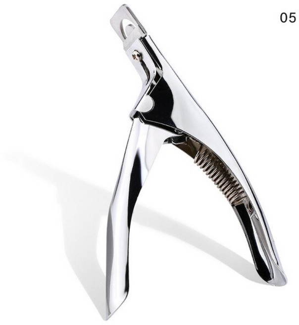 손톱깍이 U자 원형 동그란 셀프 프렌치 네일전문가용 가짜 손톱 가장자리 커터 U자형 아크릴 팁 가위 트리, [04] Silvery