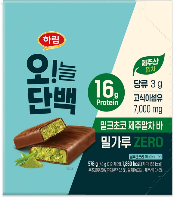 하림 오늘단백 초코바 제주말차바 48g 12개 - 쿠팡
