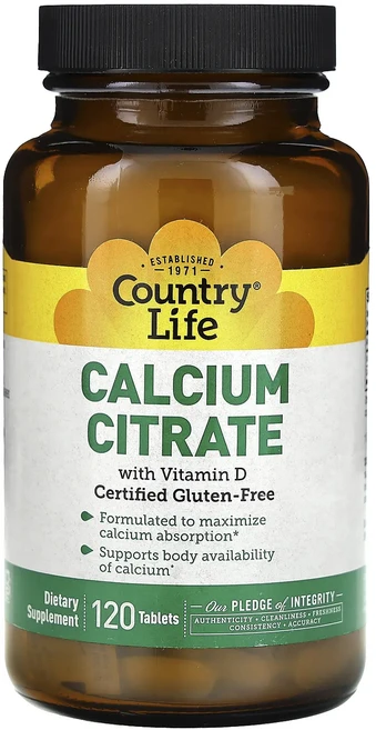 Country Life 칼슘시트레이트 비타민D 함유 120정, CountryLife칼슘시트레이트비타민D함유120정, 1개 - 쿠팡