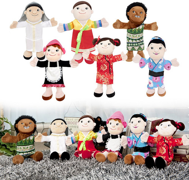 인형극 손인형 6종세트 다문화인형 유치원 어린이집 역할놀이, 1개
