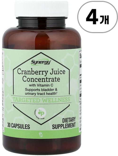 비타코스트 시너지 크랜베리 주스 컨센트레이트 위드 비타민 C Vitacost Synergy® Cranberry Juice Concentrate With Vitamin C 30정, 4개 - 쿠팡