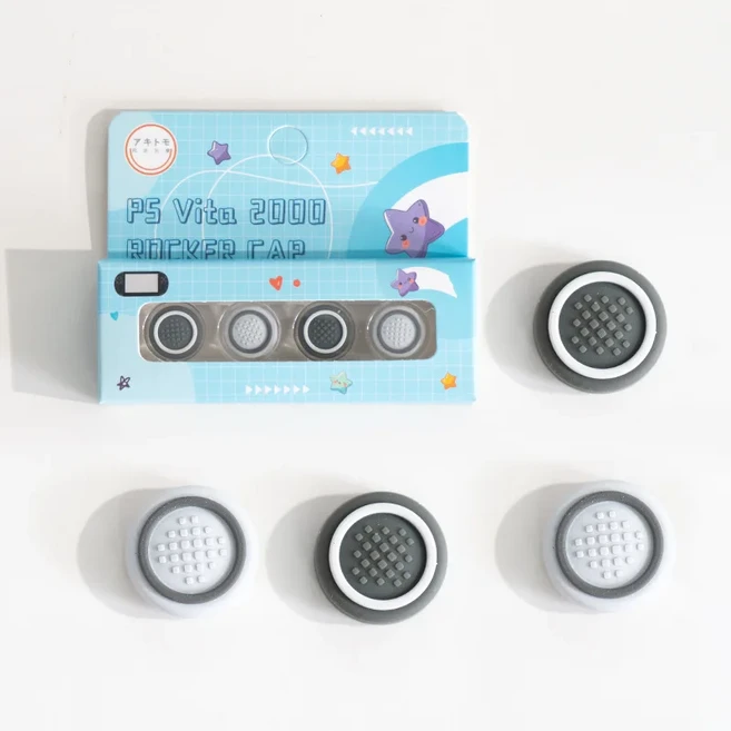 소니 플레이 스테이션 Psvita PS 1000 슬림 보호 케이스 용 4pcs 실리콘 소프트 엄지 스틱 그립 캡 커버, 11 Dot Gray