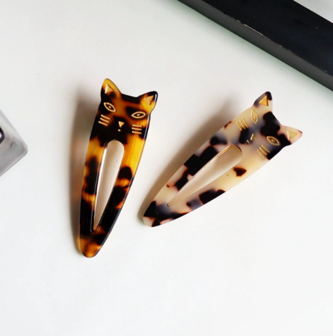 도치코 고급 프랑스핀 고양이머리핀 헤어핀 집게핀 앞머리핀 옆머리핀 삔