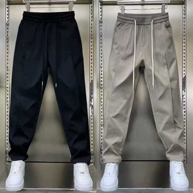 십전십미 봄여름 남성 캐주얼 바지 스판 밴딩 허리 스트레이트 바지