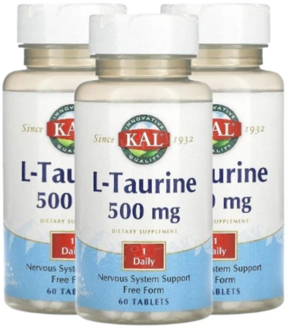 칼 엘 타우린 L Taurine 500mg 60정 3개 - 쿠팡