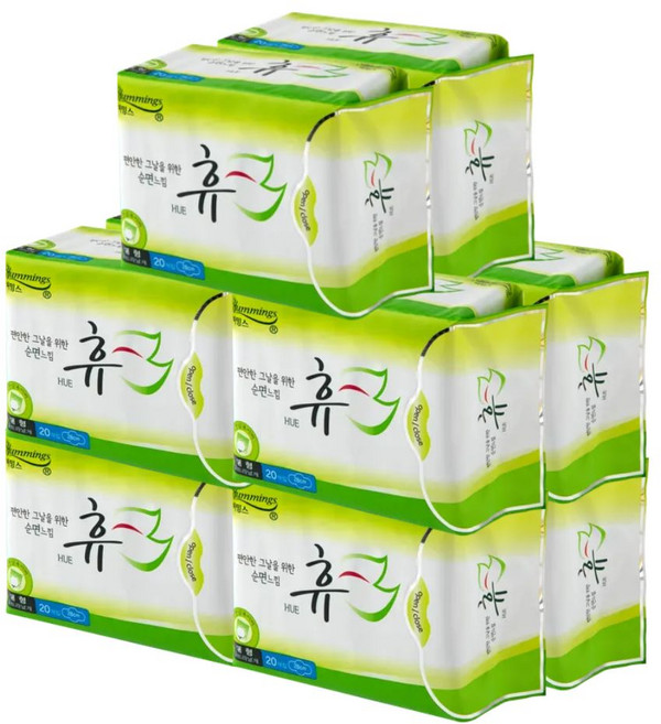 허밍스 휴 순면감촉 퓨어 생리대 대형 280mm, 20개입, 10개