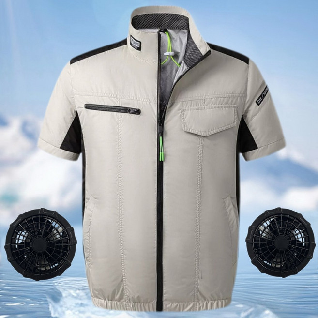 [KC인증] 선풍기 옷 시원한 여름 쿨링 아이스 얼음 선풍기 작업용 쿨 반팔 선풍기 조끼 KTF-9