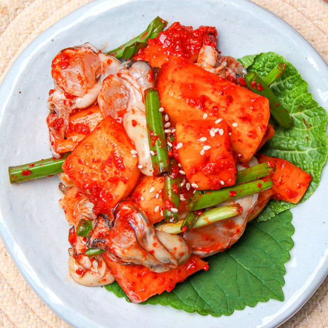 생굴 깍두기 굴 무침, 1kg, 3개