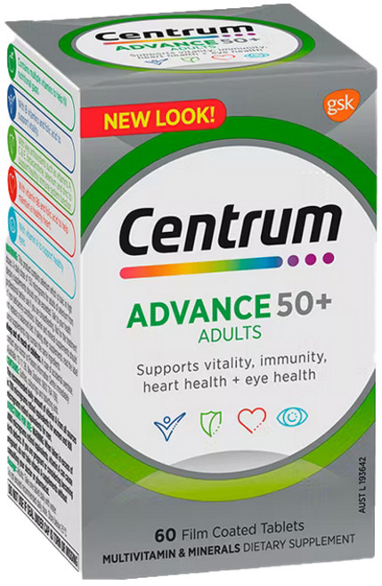 뉴질랜드 센트룸 50세이상 어드밴스 종합비타민 멀티비타민 60정, 1개