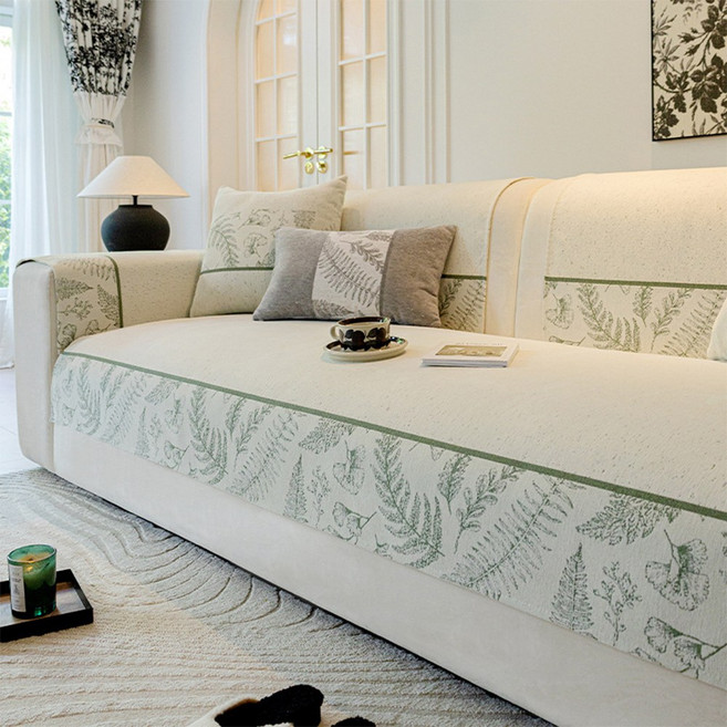 SOFMEA 사계절 소파패드 미끄럼 방지 내마모 섬세 클래식하고 우아한 퍼즐 디자인