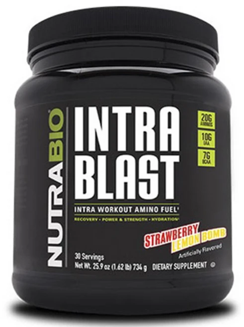 뉴트라바이오 인트라 블라스트 워크아웃 아미노 퓨얼 스트로베리 레몬 밤 맛 분말, Strawberry Lemon Bomb, 734g, 1개 - 쿠팡