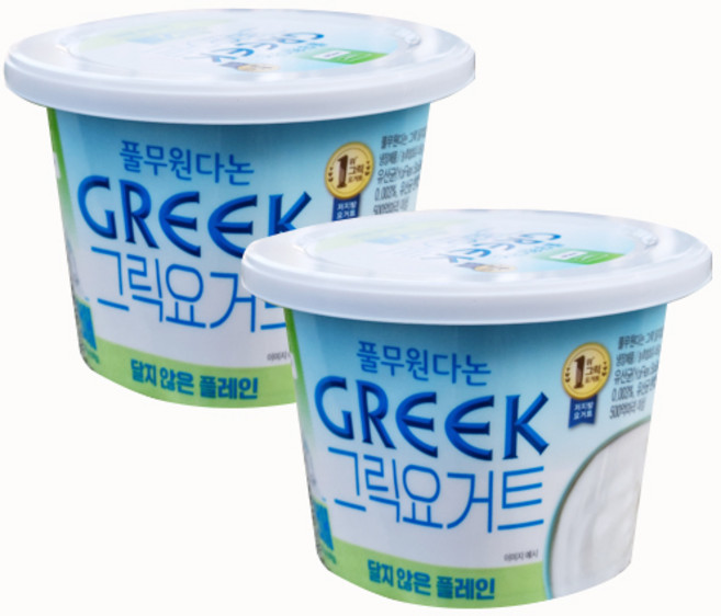 풀무원다논 그릭 달지않은 플레인 450g, 2개